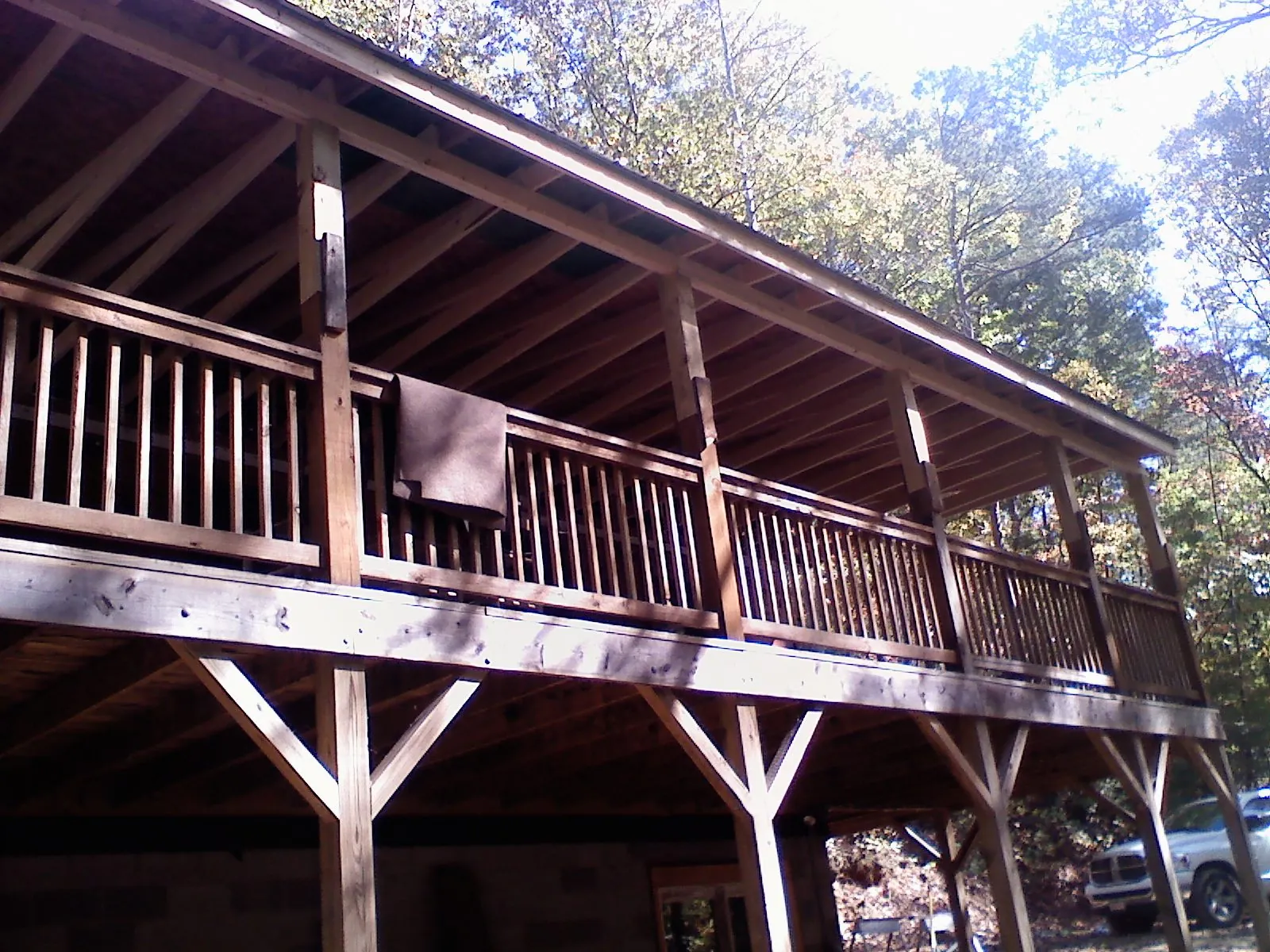 Timber framing under a new elevated porch and deck — Roof Leak Repair in Scranton by Roofing Brothers